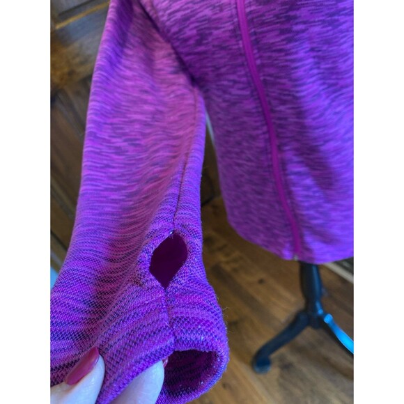 Tek Gear Jacket Women’s Fitted Sz Large Athletic Workout Full Zip Purple Black - Picture 3 of 10